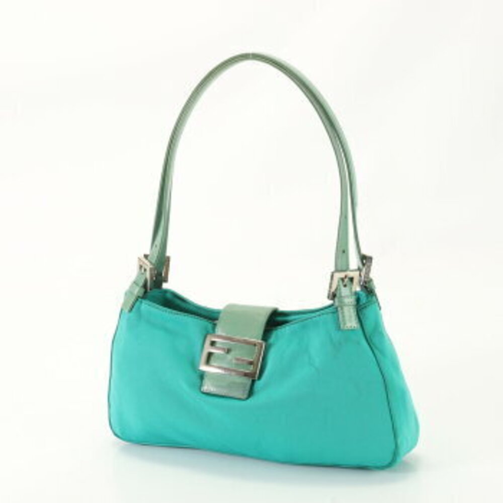 Fendi tote FF Mamma handbag green Bucket shoulder bag leather
